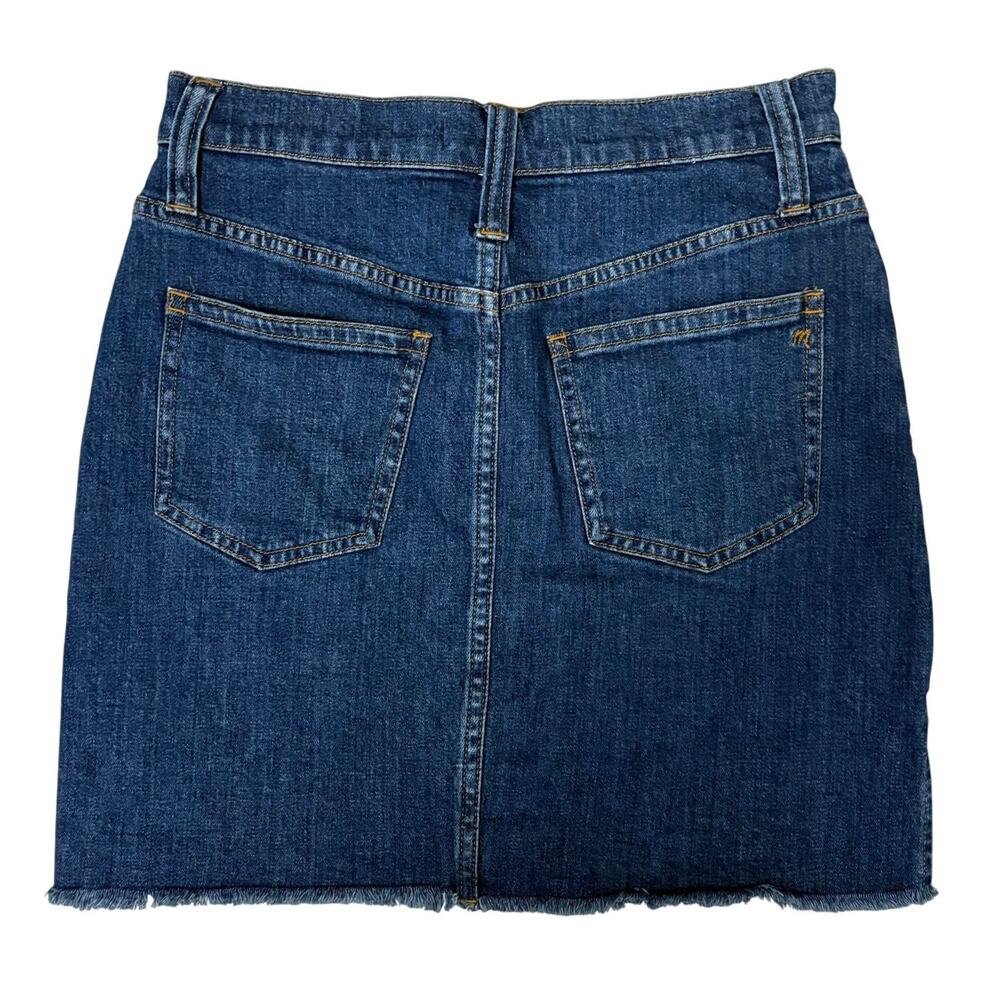 Madewell Denim Miniskirt Women’s Size 26 Medium Wash Step Hemline Side Slits - Picture 4 of 12